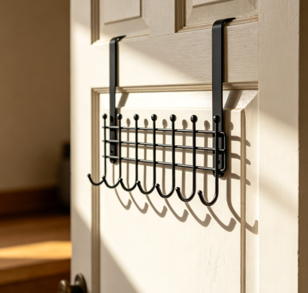 Compact Door Hanging Over the Door Coat Rack